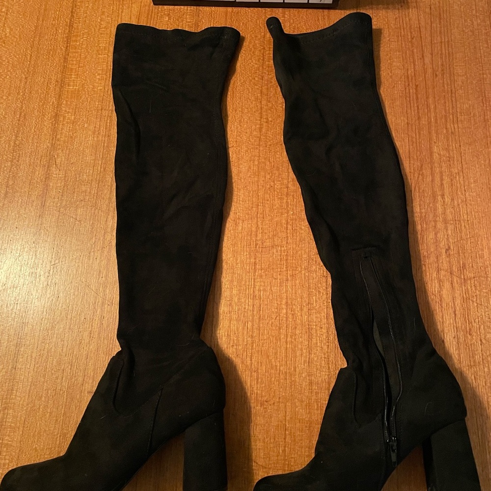 Lulu's Chic Black Over-the-Knee Boots
